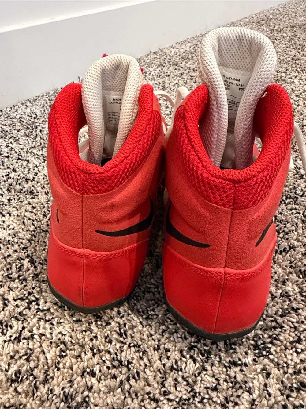 Nike Fury Red Wrestling Shoes Men's Size 8.5 - Picture 3 of 5
